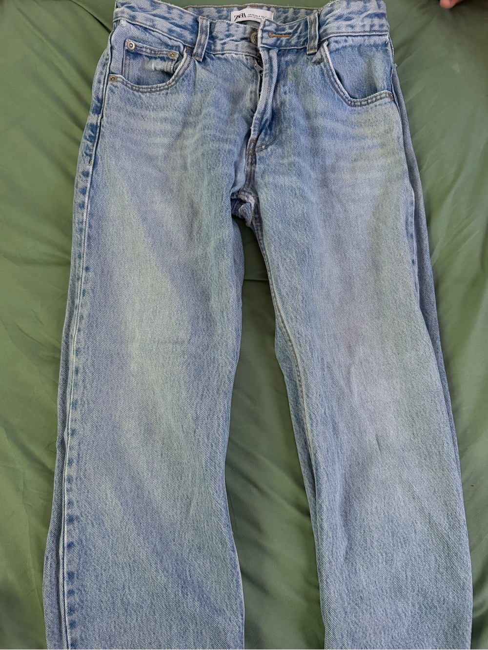 Zara Men's Straight Jeans in Light Blue